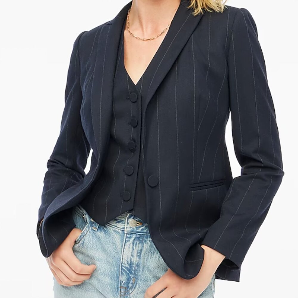 J Crew Pinstripe Suit Jacket